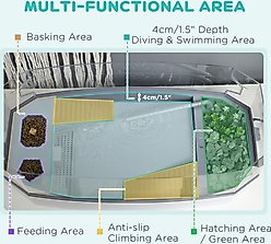 PawHut Three-Layer Filtration & Water Circulation Turtle Habitat slide 2 of 9