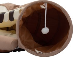 Bencmate Collapsible Telescopic Exercise Tunnel Cat Toy with Hanging Toys, 40.16 x 23.62 x 10.63-in, Brown slide 2 of 8