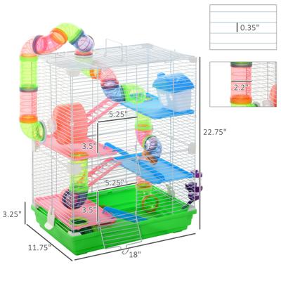 Show full view: PawHut 5-Tier Wire Hamster Cage slide 3 of 9