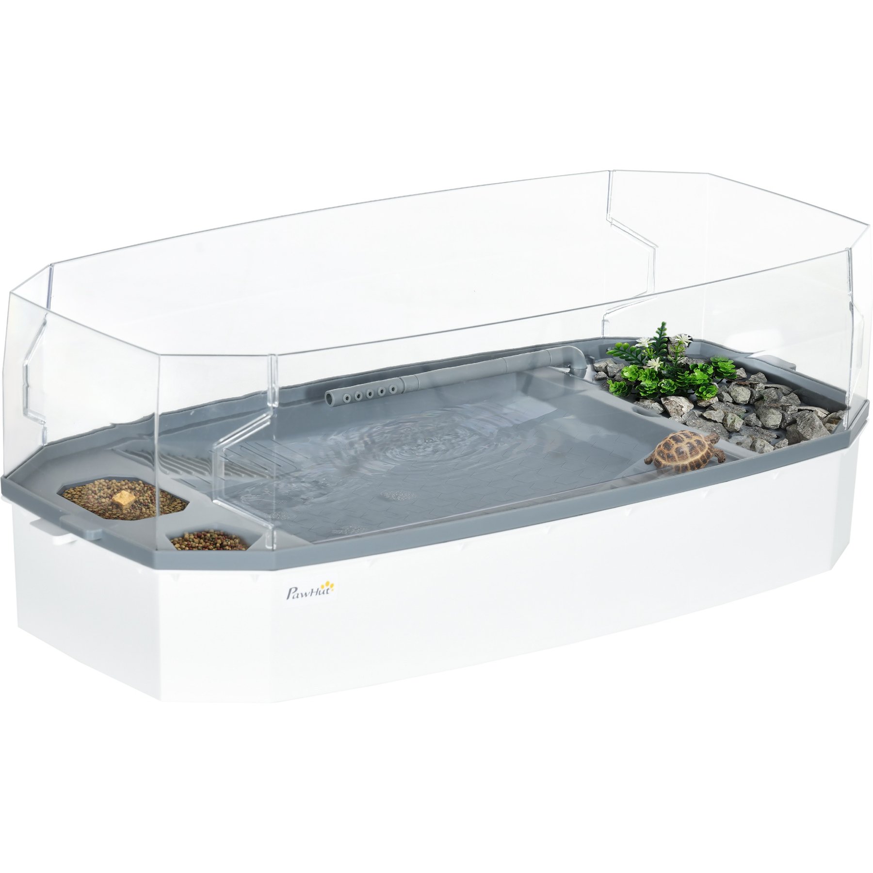 PawHut Three-Layer Filtration & Water Circulation Turtle Habitat