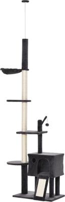 Show full view: jansno Huge 106-in Kitty Activity Center Climbing Toy Cat Tree with Scratching Post, Dark Gray slide 6 of 7