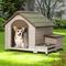 Show in main carousel: Cesicia Outdoor Wooden Dog House with Storage & Bowls, Cream slide 1 of 7