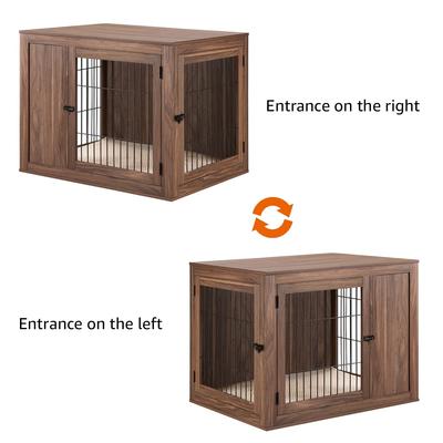 Show full view: Unipaws Furniture Style Dog Crate, Walnut, 38.5- in wide slide 6 of 9