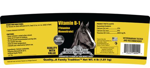Show full view: Finish Line Vitamin B1 Blend Muscle & Nerve Care Powder Horse Supplement, 4-lb tub slide 2 of 2