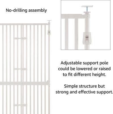 Show full view: Unipaws Extra Tall Metal Cat Gate, White, Medium: 74-in slide 4 of 7
