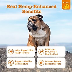 Zesty Paws Hemp Elements Omega + Salmon Oil + Hemp Liquid Skin & Coat Supplement for Dogs & Cats, 32-fl oz bottle slide 2 of 9