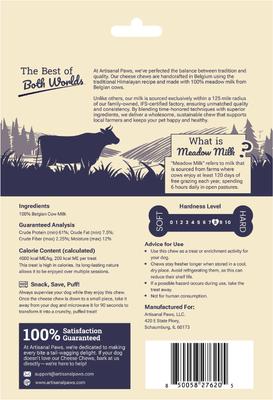 Show full view: Artisanal Paws Belgian Himalayan Cheese Recipe Dog Chew, Small, 4 count slide 9 of 11