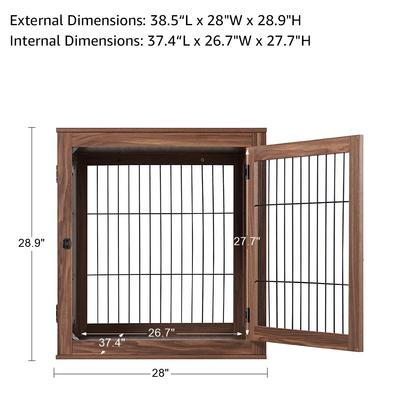 Show full view: Unipaws Furniture Style Dog Crate, Walnut, 38.5- in wide slide 7 of 9
