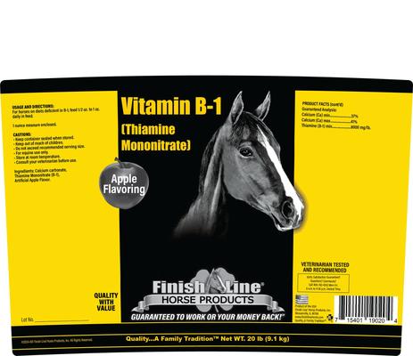 Show full view: Finish Line Vitamin B1 Blend Muscle & Nerve Care Powder Horse Supplement, 20-lb tub slide 2 of 2