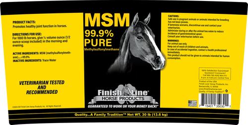 Show full view: Finish Line MSM Joint Support Powder Horse Supplement, 30-lb tub slide 2 of 3