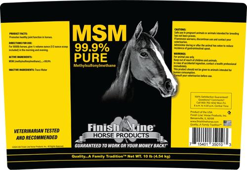 Show full view: Finish Line MSM Joint Support Powder Horse Supplement, 10-lb tub slide 2 of 3