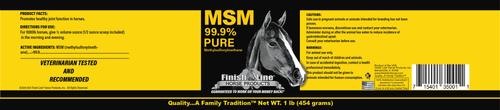 Show full view: Finish Line MSM Joint Support Powder Horse Supplement, 1-lb tub slide 2 of 5