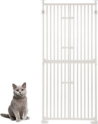 Unipaws Extra Tall Metal Cat Gate, White, Medium: 74-in