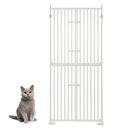 Unipaws Extra Tall Metal Cat Gate, White, Medium: 74-in