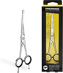 Tweezerman Stainless Steel Curved Dog & Cat Grooming Shears, 7-in