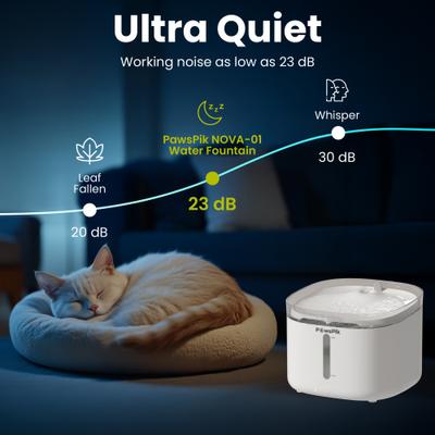 Show full view: PawsPik NOVA-01 Wireless Water Power Seperation Rechargeable Dog & Cat Water Fountain, White slide 6 of 11