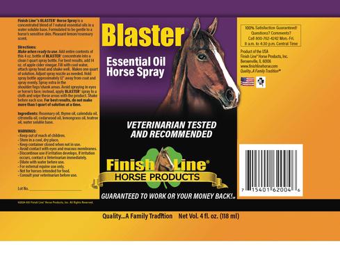 Show full view: Finish Line Blaster Essential Oil Horse Skin Care Spray Refill Concentrate, 4-fl oz bottle slide 2 of 3