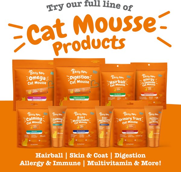 Zesty Paws Urinary Mousse Chicken Flavored Lickable Kidney Supplement for Cats, 14 count