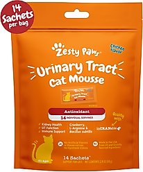 Zesty Paws Urinary Mousse Chicken Flavored Lickable Kidney Supplement for Cats, 14 count slide 1 of 5