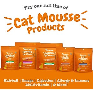 Zesty Paws Digestion Gut Health Chicken Mousse Lickable Squeeze Supplement for Cats, 18 count