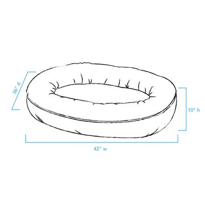 Show full view: Carolina Pet Microfiber & Tipped Berber Comfy Cup Bolster Dog Bed with Removable Cover, Blue, Large slide 8 of 10