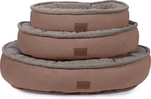 Show full view: Carolina Pet Microfiber & Tipped Berber Comfy Cup Bolster Dog Bed with Removable Cover, Chocolate, Large slide 7 of 10