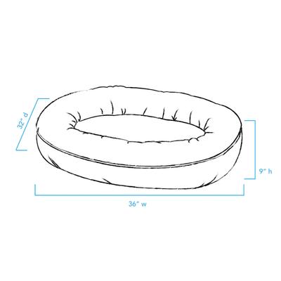 Show full view: Carolina Pet Microfiber & Tipped Berber Comfy Cup Bolster Dog Bed with Removable Cover, Blue, Medium slide 8 of 10