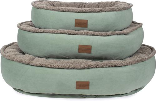 Show full view: Carolina Pet Microfiber & Tipped Berber Comfy Cup Bolster Dog Bed with Removable Cover, Sage, Large slide 7 of 10