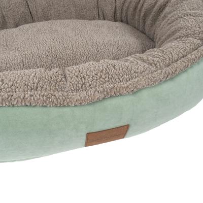 Show full view: Carolina Pet Microfiber & Tipped Berber Comfy Cup Bolster Dog Bed with Removable Cover, Sage, Large slide 6 of 10