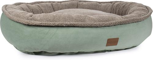 Show full view: Carolina Pet Microfiber & Tipped Berber Comfy Cup Bolster Dog Bed with Removable Cover, Sage, Large slide 2 of 10