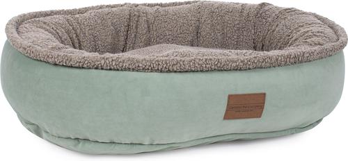 Show full view: Carolina Pet Microfiber & Tipped Berber Comfy Cup Bolster Dog Bed with Removable Cover, Sage, Small slide 2 of 10