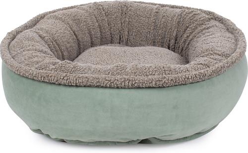 Show full view: Carolina Pet Microfiber & Tipped Berber Comfy Cup Bolster Dog Bed with Removable Cover, Sage, Small slide 3 of 10