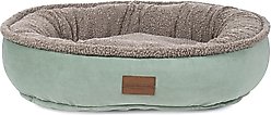 Carolina Pet Microfiber & Tipped Berber Comfy Cup Bolster Dog Bed with Removable Cover, Sage, Small