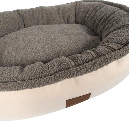 Show full view: Carolina Pet Microfiber & Tipped Berber Comfy Cup Bolster Dog Bed with Removable Cover, Tan, Small slide 6 of 10