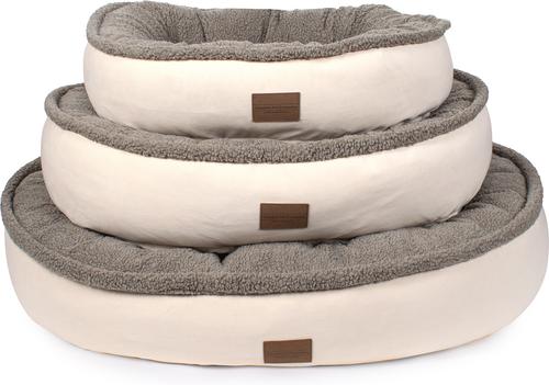 Show full view: Carolina Pet Microfiber & Tipped Berber Comfy Cup Bolster Dog Bed with Removable Cover, Tan, Small slide 7 of 10