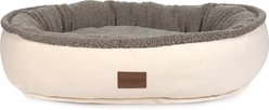Carolina Pet Microfiber & Tipped Berber Comfy Cup Bolster Dog Bed with Removable Cover, Tan, Medium slide 1 of 9