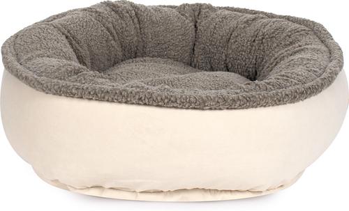 Show full view: Carolina Pet Microfiber & Tipped Berber Comfy Cup Bolster Dog Bed with Removable Cover, Tan, Small slide 3 of 10