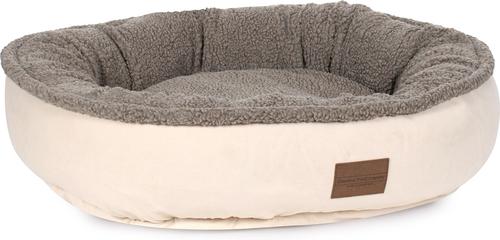 Show full view: Carolina Pet Microfiber & Tipped Berber Comfy Cup Bolster Dog Bed with Removable Cover, Tan, Small slide 2 of 10