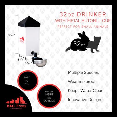 Show full view: RAC Paws by RentACoop Small Pet Metal Cup Drinker, 32oz slide 2 of 9