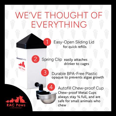 Show full view: RAC Paws by RentACoop Small Pet Metal Cup Drinker, 32oz slide 3 of 9