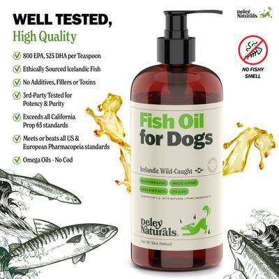 Show full view: Deley Naturals Fish Oil Dog Supplement, 32-fl oz bottle slide 7 of 10