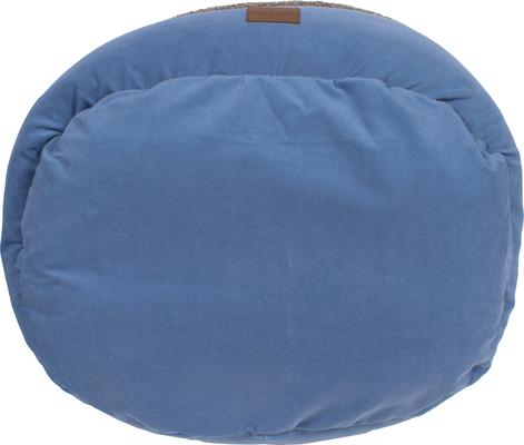 Show full view: Carolina Pet Microfiber & Tipped Berber Comfy Cup Bolster Dog Bed with Removable Cover, Blue, Medium slide 5 of 10