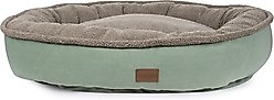 Carolina Pet Microfiber & Tipped Berber Comfy Cup Bolster Dog Bed with Removable Cover, Sage, Large
