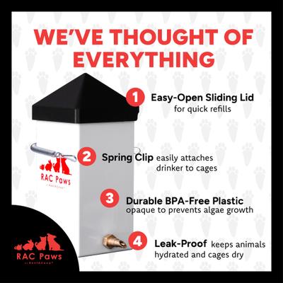 Show full view: RAC Paws by RentACoop Small Pet Brass Nipple Drinker, 32oz slide 3 of 9