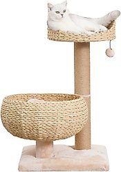 Petpals 29-in Cat Tree with Basket Perches & Scratching Post, Beige