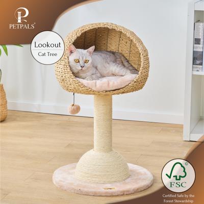 Show full view: Petpals 29-in 2 Level Cat Perch with Washable Cushion, Beige slide 10 of 11
