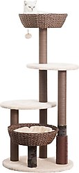 Petpals 48-in 5-Level Large Cat Tree with Scratching Posts, Brown