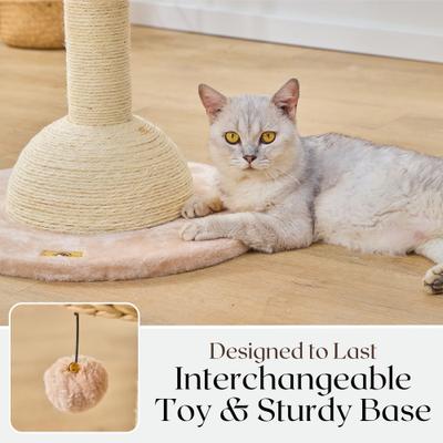 Show full view: Petpals 29-in 2 Level Cat Perch with Washable Cushion, Beige slide 8 of 11