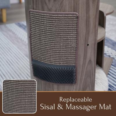 Show full view: Petpals 41-in Curved Cat Tree with Scratching Pad, Top Perch & Groomer, Brown Grey slide 9 of 11