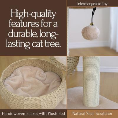 Show full view: Petpals 16-in 2 Level Cat Nest Beds with Scratching Post, Beige slide 6 of 11